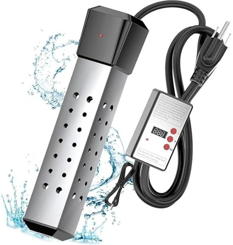 KWJTOY Chauffe-Eau À Immersion 2500W, Chauffe-Piscine, Chauffe-Baignoire, Chauffe-Eau À Immersion Électrique, Minuterie d'arrêt Automatique, Modèle À Température Constante
