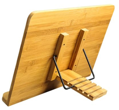 HOMOBABE Leggio da Lettura in Legno Massello Regolabile Cavalletto Desktop per Libri Spartiti e Disegni Supporto Robusto e Compatto per Scrivania per Lettura e Pittura