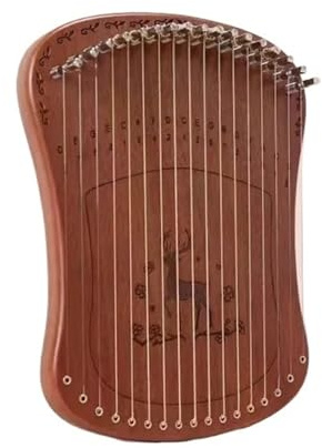 17 strängar professionell lyra harpa harpa harpa fingerstil mini harpa piano kalimba piano med tillbehör, kreativ musiklåda för nybörjare (Brown-Single Board)