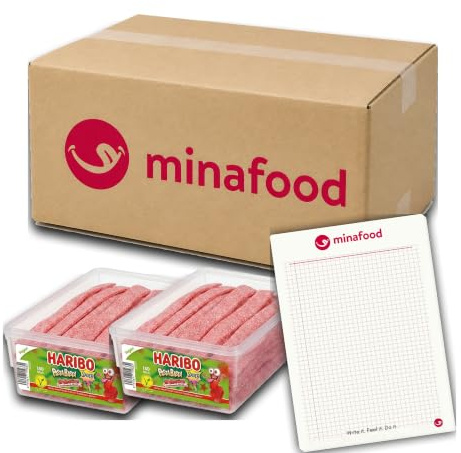 minafood Bundle för Sauer Jordgubbe Fruktgummi 2x1125g + Anteckningsblock