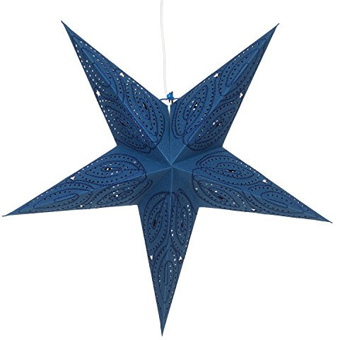 Papierstern Weihnachten mit E27 Lampenfassung pajoma Weihnachtsbeleuchtung Leuchtstern (Blau)