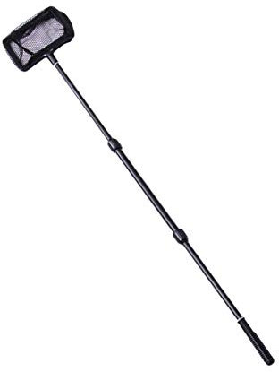 POPETPOP Filet de pêche extensible avec poignée en plastique - Épuisette télescopique pour aquarium, lacs, bassins