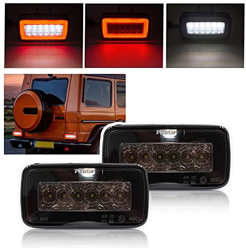 NSLUMO 2 Stueck Geräucherte Linse Rückseite Stoßstange Nebelscheinwerfer Montagesatz Für M-Ben W463 G500 G550 G55 AMG Rückfahrautomatische Lampe