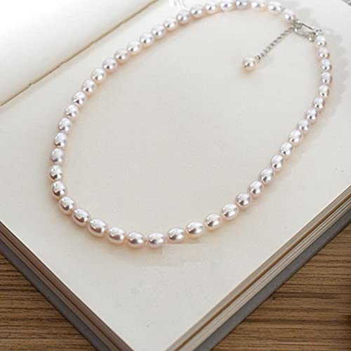 LOKILOKI Collana Girocollo con Perle d'Acqua Dolce Naturale per Donna con Gioielli da Sposa con Chiusura in Argento 925