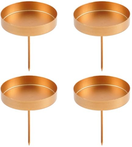 4 Pezzi Portacandele Corona Avvento, 10 cm Candelabro Corona Dell'Avvento, Retrò Candelabri Natalizi, Supporto Piatto per Candele, per Decorazioni Natale Casa Matrimonio Christmas Decoration