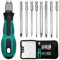 WAIZHIUA 8 in 1 Screwdriver Set - Magnetic Screwdriver with 8 Bits (PH0-PH3, 3-6mm) & Storage Bag, 4 Flat & 4 Cross Head, Ergonomic Handle for DIY, Electrical, Mechanical, and Home Repair