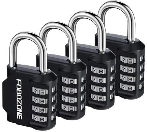 Cadenas Code 4 Chiffres - Cadenas de Sécurité Résistant Aux Intempéries, Cadenas à Combinaison en Alliage de Zinc, Réinitialisable, pour Casier, Valise, Garage, Armoire, Jardin, Boîte à outils