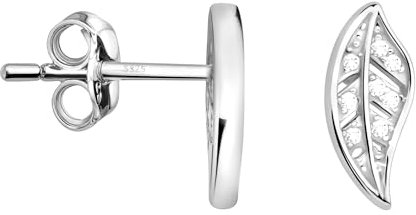 SOFIA MILANI - Damen Ohrringe 925 Silber - mit Zirkonia Steinen - Blatt Ohrstecker - E2443
