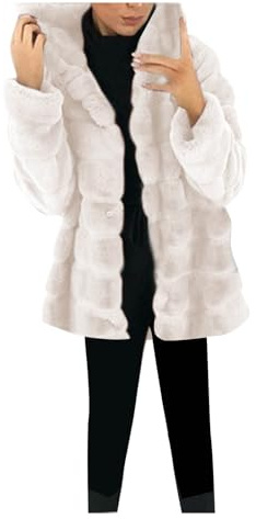 Cappotto di pelliccia da donna alla moda in pelliccia sintetica, giacca in finta pelliccia, giacca invernale spessa e calda, cappotto di pelliccia per le mezze stagioni, a maniche lunghe, cappotto