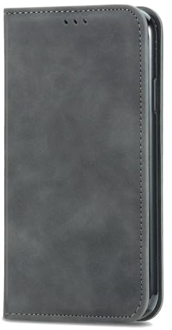 ILING Case for Blackview Wave 6C, Premium Leather PU Skin Wallet Cover Retro Flip Folio Shockproof Case with Card Slots, Kickstand, Magnetic Close, RFID Blocking (Gray)