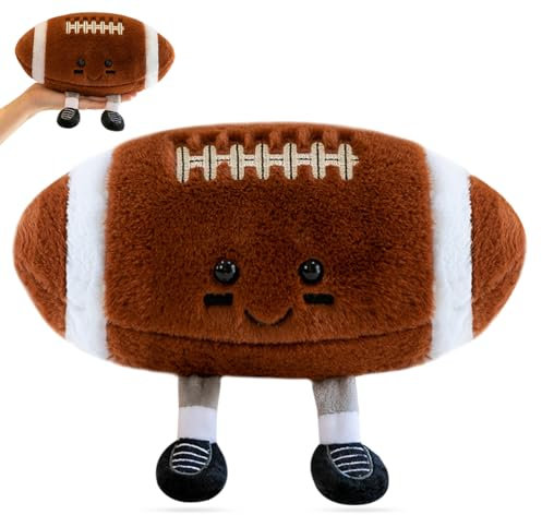 QNUOXEP Plüsch Rugby Spielzeug, 3D Plüsch Fußball Kissen, Rugby Plüschtier Spielzeug, Fußball Kissen Weich Flauschig,Cartoon Plush Doll,Plüsch Spielzeug-16cm