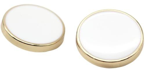 Codulu 2PCS botones redondos vintage para coser-Blanco/Oro-25mm