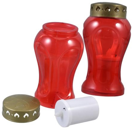 KITANDOVE 2 Velas Electrónicas Decorativas Para Cementerio, Jarrón Con Enchufe, Luces Para, Velas, Decoraciones Para Cementerios, Soporte Para Farol Conmemorativo, Decoración Para, Farol
