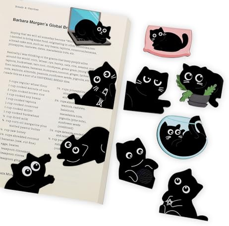 10Pcs Magnetic Bookmarks Cute Black Cat Bookmark, Mothers Day Gifts, Black Cat Gifts for Reading Women, Bookish Gift for Book Lovers, First Mothers Day Gift for New Mom