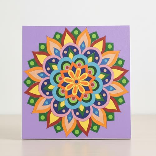 Puzzle Mandala Fait Main en Feutrine – Kit DIY Relaxation et Méditation – Décoration Artisanale à Créer