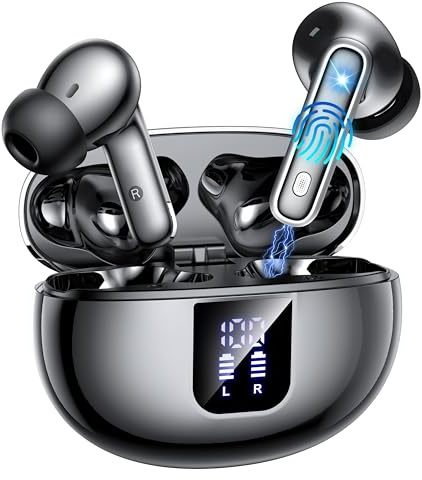 Écouteurs sans Fil,Oreillette Bluetooth 5.4,Écouteurs sans Fil avec du Bruit ANC/ENC/Mode Transparence,36H Durée de Lecture,Hi-FI Stéréo,IP7 Étanche,Écran LED,Contrôle Tactile, Typ-C Casque Bluetooth