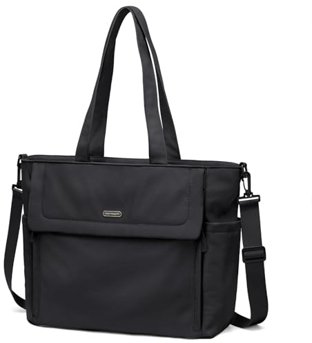 GOLF QUALITY Grande Capacità Multifunzionale Borsa Cambio a Tracolla Elegante per Pannolini da Viaggio con Spalline Singola Mommy Bag, 22L,Nero