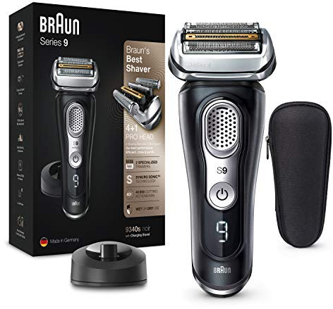 Braun Series 9 Premium Rasierer Herren mit 4+1 Scherkopf, Elektrorasierer & Trimmer für Präzision, Ladestation, Li-Ionen-Akku 60 min, Wet & Dry, 9375cc, schwarz