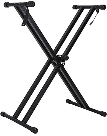 Cocoarm Keyboard Ständer Keyboardständer Höhenverstellbar Keyboard Halterung E-Piano Ständer Tragbarer X Style Doppelstrebig Klappbar E-Piano Halterung, Schwarz