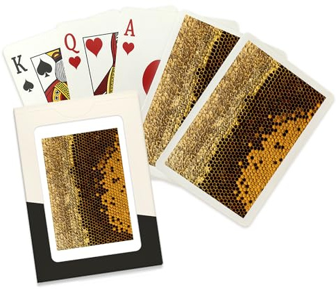 Lantern Press Abstract Composition of a Bee Hive with Honeycombs, Photography, 52 Playing Cards for Adults, Poker Size Card Deck