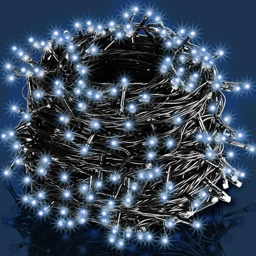 MONZANA® Lichterkette 400 LED 40m Innen Außen IP44 Stromsparend Stecker Leuchtkette Weihnachten Weihnachtsbeleuchtung Weihnachtsdeko Girlande Kaltweiß