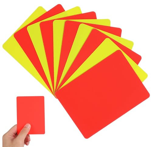 10Pcs Soccer Referee Cards Set, Professional Red and Yellow PVC Cards for Football, Volleyball, Rugby, and Baseball Referee Use, Pocket Size Design for Easy Organization