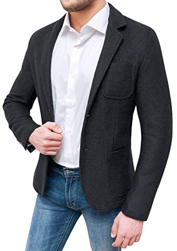 Evoga Giacca Blazer Uomo Class Invernale Slim Fit Casual Elegant (IT, Testo, M, Regular, Regular, Nero)