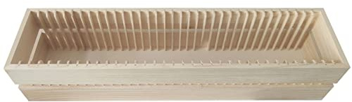 Scaffale in legno di pino naturale per CD, DVD, rifiniture, piatti, CD, collezione DVD, espositore per 35 CD