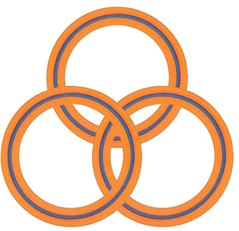 Omnikryp 3 Pezzi Bambini Anello di Lancio, Flying Ring di Lancio, Bambini Spiaggia Flying Ring, Frisbee per Esterno da Gettare Premium, Volo Dritto per Bambinis e Adulti（Rosso Arancio）