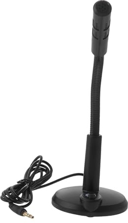 Kisangel Microphone de Table Stable Réglage Simple pour Usage Bureautique et Karaoké sur Ordinateur Portable
