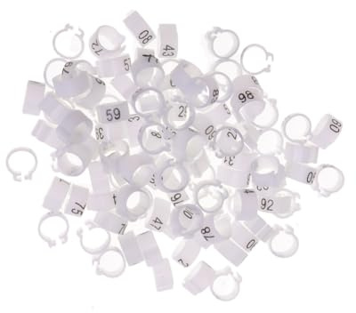 HANABASS 100 Pièces Anneaux de Pattes Ouverts en PP pour Pigeons et Calopsittes, Bagues D'identification Fonctionnelles pour Marquage et Séparation des Oiseaux en Volaille Couleur Aléatoire