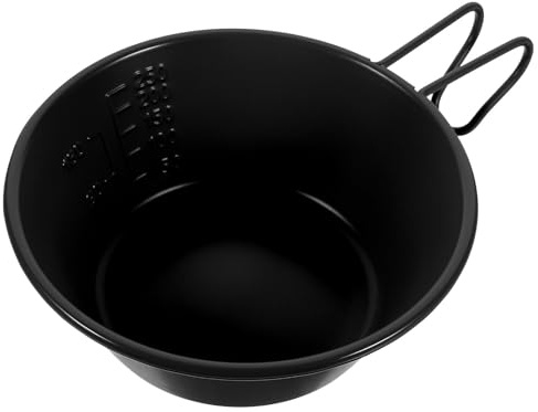 Artibetter Bol de Camping Bol à Soupe en Acier Inoxydable Noir avec Poignée avec Anses, Léger, pour Pique-niques et Usage Quotidien
