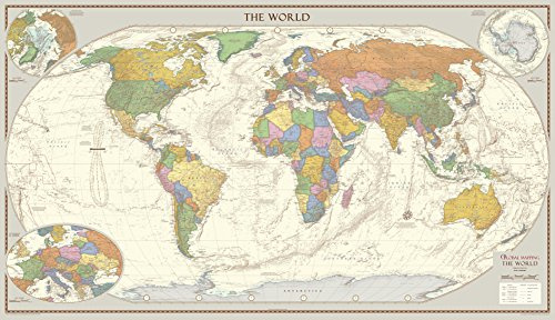 Antique Style World Map - Extra Large - 78.75 x 45.5 Laminated