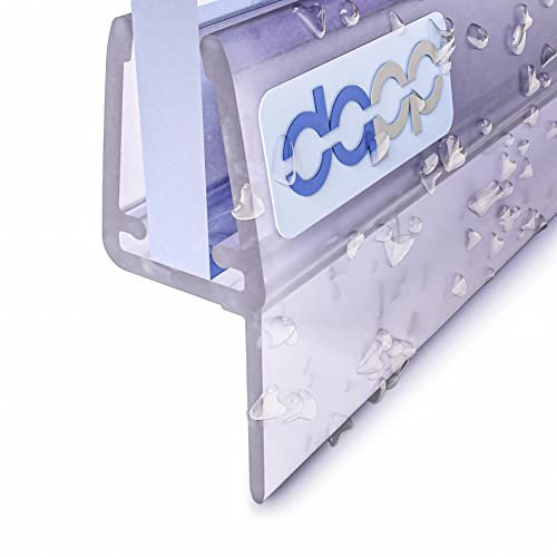 DQ-PP Duschdichtung 190cm | Dichtung für 6mm – 8mm Glastür Stärke | UK27 | Wasserablaufprofil Wasserabweisprofil | Duschkabinen Duschabdichtung Duschwand | Ersatzteile für Duschkabine | Transparent