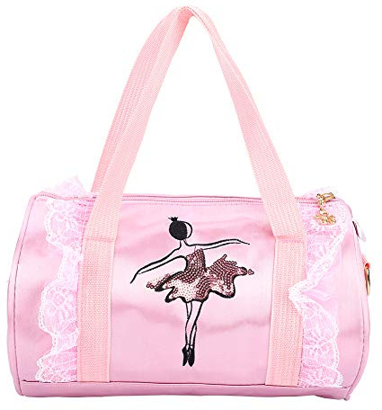 Duokon Princess Ballet Borsa a Tracolla Regolabile, Palestra Sport, da Ballo con Paillettes per Ballerina Bambini e Ragazza, di Natale Compleanno (Rosa)
