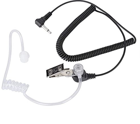 Diyeeni 3.5mm Walkie Talkie Earphone Two Way Radio In Ear Headset with PTT Mic, Acoustic Tube, Transparent Security Earphones for CB Radios
