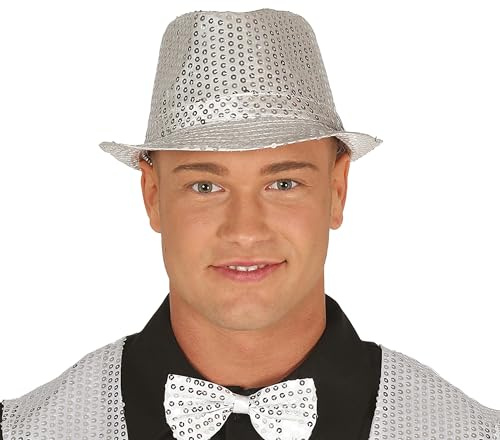 FIESTAS GUIRCA | Gangstermössa med paljetter (en storlek) - Kostymtillbehör för 20-talsfester och tidsfester - perfekt för vuxna unisex