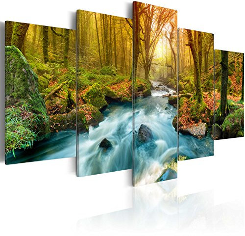 B&D XXL - Akustikbild 225x112 cm Bilder mit Akustikschaumstoff Hochleistungsschallabsorber Schallschutz Leinwandbild XXL 5 tlg Wandbild c-A-0004-b-a