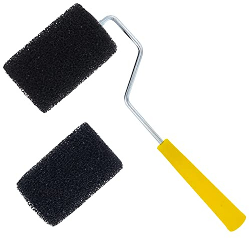 Custom Shop Paint Roller Frame with 2-4 x 1/4 Textured Bed Liner Roller Covers - for Roll-On Custom Coat Truck Bedliner Application, Create Texture Effect with Paint & Non-Skid Protective Coatings