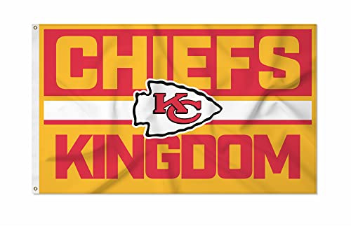 Rico Industries NFL Football Kansas City Chiefs Bold 90 x 152 cm Banner Flagge einseitig – drinnen oder draußen – Heimdekoration