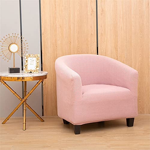 Morbuy Housse de Fauteuil Club 1 Place, Cabriolet Chesterfield Extensible Housse de Fauteuil Tub Chair Revêtement de Chaise Lavable (Rose)
