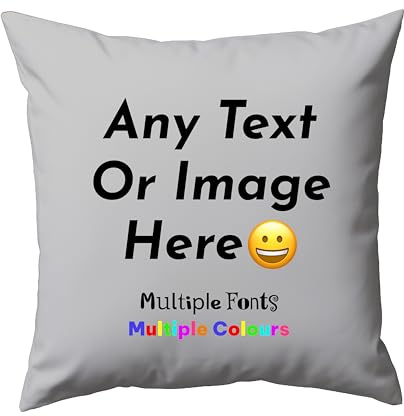Varsany Grey Personalised Cushion - Fairtrade Certified - 100% Washed Cotton Canvas | Customisable & Personalised Photo Options