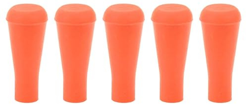 HERCHR 5Pcs Archery Rubber Arrow Tips, 6mm Rubber Arrowheads Soft Arrow Head Safety Blunt Point Broad Heads Replacements Arrowhead Points for Archery Game Practice Training (Orange)