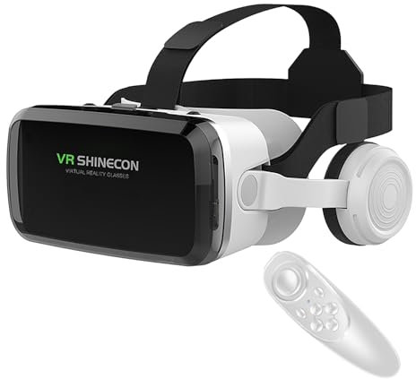 IMAX Casque VR pour écran 4,7-6,7 pouces Téléphones mobiles Bluetooth 3D Lunettes de réalité virtuelle avec contrôleur Compatible avec iPhone et Samsung Android Téléphone portable etc. Casque VR pour