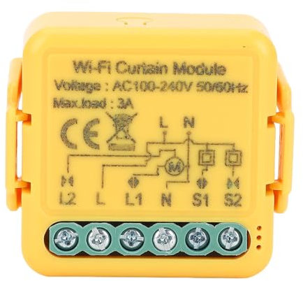 WiFi Curtain Switch, Smart Electric Roller Shutter Control Module with APP Timer and Manual Remote Electric Curtain Controller for Smart Home Automation System