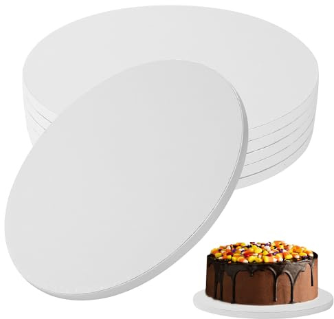 Nuangoo 5 Bases para Tartas, 30 cm x 12 mm/12 Pulgadas, bandejas Reutilizables para Transportar Tartas y postres de 8 a 11 Pulgadas, Ideales para Bodas, Fiestas y Otras Ocasiones (Blanco)