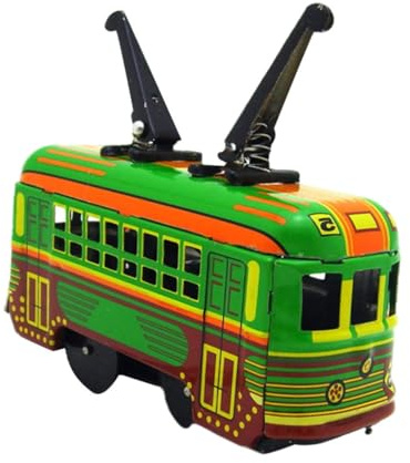 iplusmile Remonter en Fer à Repasser Vintage Tramway Miniature Rétro Vert Mécanique à Remontoir pour Décoration et Collection pour Garçon et Filles et Amateurs de Jouets Classiques