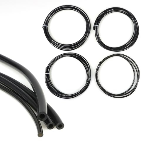 YOUBO 4 Size Gas Fuel Line Hose Tubing, 3.3ft each Petrol Fuel Gas Line Pipe Hose Tubing For String Trimmer Chainsaw Blower Lawn Mower and other Power Toolsetrol Pipe (Black)