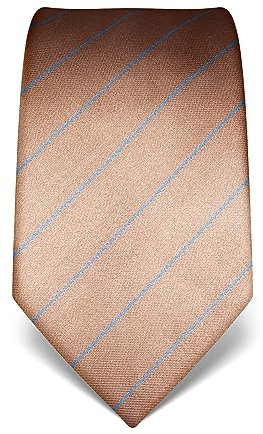 Vincenzo Boretti Herren Krawatte reine Seide gestreift edel Männer-Design zum Hemd mit Anzug für Business Hochzeit 8 cm schmal/breit hellbraun
