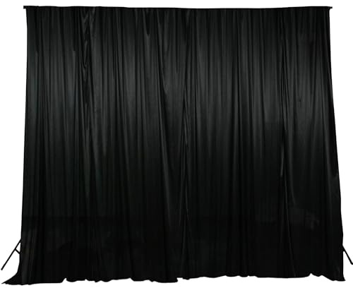 Trimming Shop Toile de fond plissée en soie avec fond décoratif pour mariage/Noël/fête/événement/photographie/décoration d’intérieur, Soie, Noir , 3 x 3m